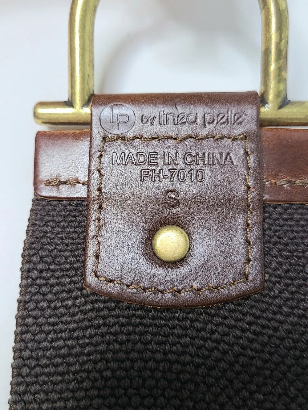 Linea Pelle LP Metallic Brown Leather Stretch Belt